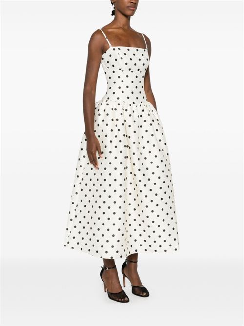 Polka Dot Print Midi Dress SELF PORTRAIT | AW24023MCCREAM